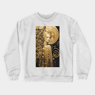 Gustav Klimt's Golden Goddess: Inspired Woman in Ethereal Splendor Crewneck Sweatshirt